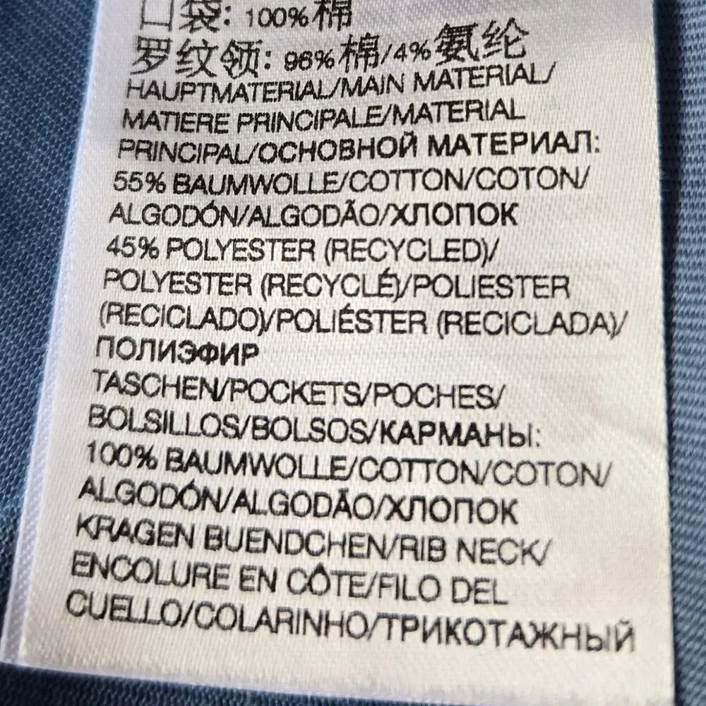 adidas Y-3 Short Sleeve w Pockets Premium T-Shirt Blue Size Small HY1245